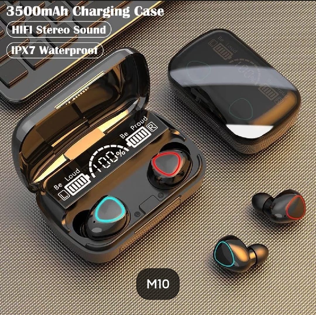 M10 Earbuds Bluetooth 5.1 Earphones 3500mAh Charging Box Wireless Stereo Headphones Sports Waterproof Earbuds Headsets With Microphone